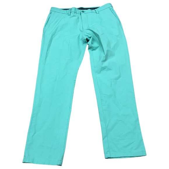 Vineyard Vines On The Go Pants Mens 35x32 Aqua Blue Performance Stretch Chino - Picture 1 of 6